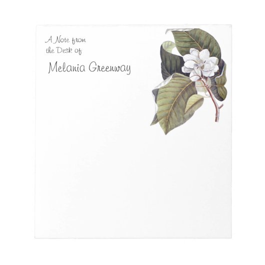 ヴィンテージマグノリアサザンスタイル注パーソナライズされた意 ノートパッド (正面)