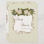 ヴィンテージマグノリアスワーズダマスクウェディング招待状 招待状 (正面/裏面)