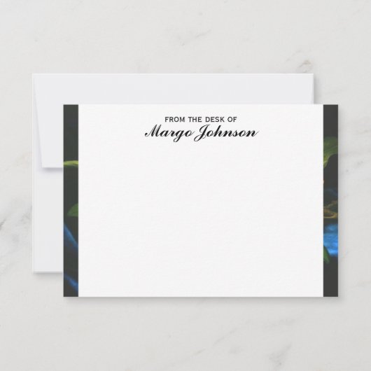 ヴィンテージマグノリアパーソナライズされた空白のテカード 招待状 (裏面)