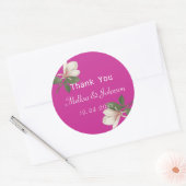 ヴィンテージマグノリアピンク感謝してい結婚式の引き出物ユー ラウンドシール (封筒)
