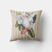 ヴィンテージマグノリアフラワーオンストライプズ クッション (裏面)