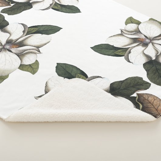 ヴィンテージマグノリアフラワーブロッサムシャーパブランケット シェルパブランケット (3/4)