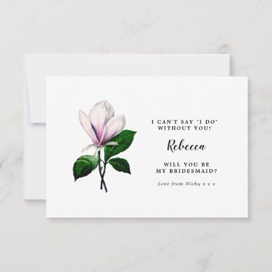 ヴィンテージマグノリアフローラは私のbridmaidカード 招待状 (裏面)