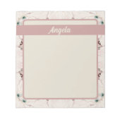 ヴィンテージマグノリアフローラエフェメラパターン ノートパッド (正面)