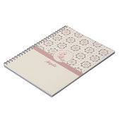 ヴィンテージマグノリアフローラエフェメラパターン ノートブック (左側)