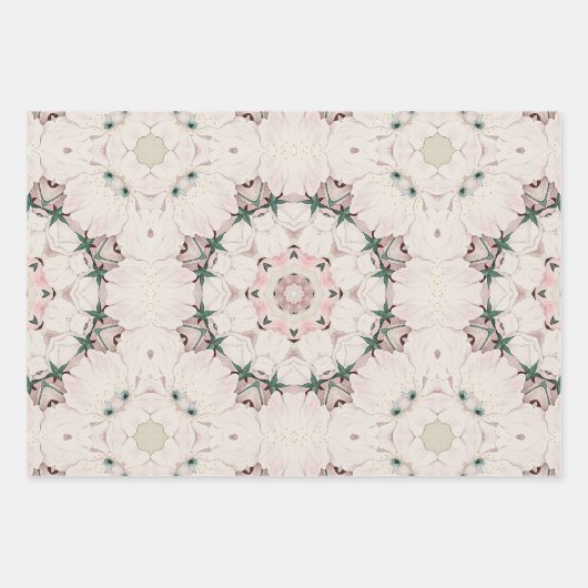 ヴィンテージマグノリアフローラエフェメラパターン ラッピングペーパーシート (正面3)