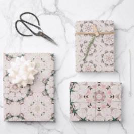 ヴィンテージマグノリアフローラエフェメラパターン ラッピングペーパーシート