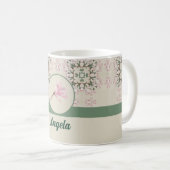 ヴィンテージマグノリアブロッサムエフェメラパターン コーヒーマグカップ (正面右)