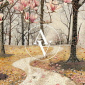 ヴィンテージマグノリアブロッサムズモザイク植物公園 ポスター