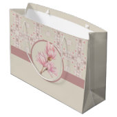 ヴィンテージマグノリアベージュエフエメラパターン ラージペーパーバッグ (裏面アングル)