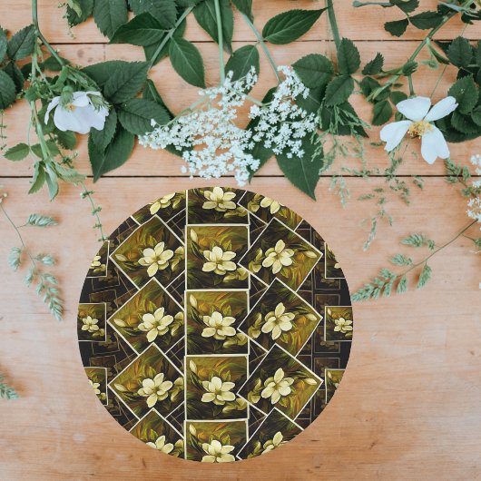 ヴィンテージマグノリアボタニカルフレーム絵を描ズマッシュアップ ペーパープレート