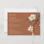 ヴィンテージマグノリア結婚ズテラコッタ詳細 出欠カード (正面)