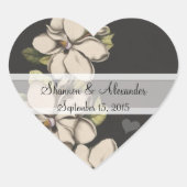 ヴィンテージマグノリア結婚式用シール ハートシール (正面)