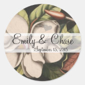 ヴィンテージマグノリア結婚式用シール ラウンドシール (正面)