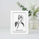 ヴィンテージマグノリア花エッチングカード ポストカード (スタンド正面)