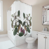 ヴィンテージマグノリア花シャワーカーテン シャワーカーテン (インサイチュ)