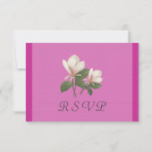 ヴィンテージマグノリア花春の結婚式RSVP 出欠カード (裏面)