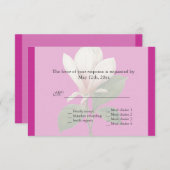 ヴィンテージマグノリア花春の結婚式RSVP 出欠カード (正面/裏面)