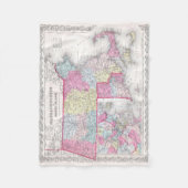 ヴィンテージマサチューセッツおよびロードの島の地図(1855年) フリースブランケット (正面)