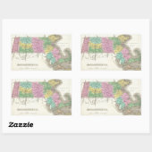 ヴィンテージマサチューセッツの地図（1827年） 長方形シール (シート)