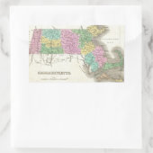 ヴィンテージマサチューセッツの地図（1827年） 長方形シール (バッグ)