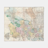 ヴィンテージマサチューセッツ州の地図（1896年） フリースブランケット (正面(横))