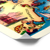 ヴィンテージマサチューセッツ州沿岸地図 ポスター (角)