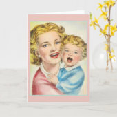 ヴィンテージマザーおよびベビーノートカード カード (黄色い花)