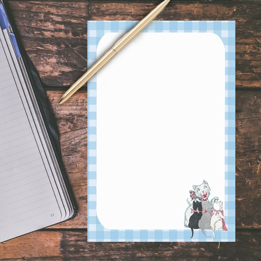 ヴィンテージマザーキャット3匹ピンク弓 ポストイット