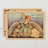 ヴィンテージマザーグースツインズベビーシャワー招待状 招待状 (正面/裏面)