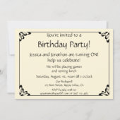 ヴィンテージマザーグースバースデーパーティーの招待 招待状 (裏面)