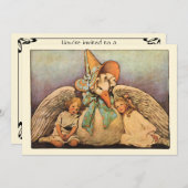 ヴィンテージマザーグースバースデーパーティーの招待 招待状 (正面/裏面)