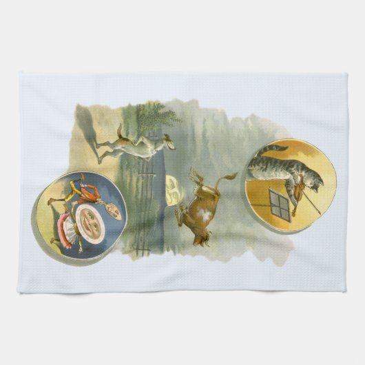 ヴィンテージマザーグース子供部屋ライムヘイディドル キッチンタオル (横)