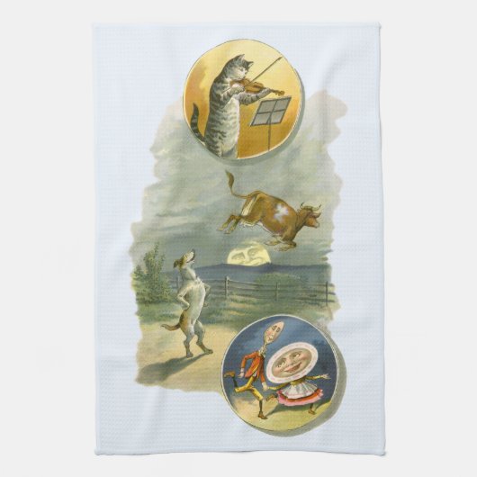 ヴィンテージマザーグース子供部屋ライムヘイディドル キッチンタオル (縦)