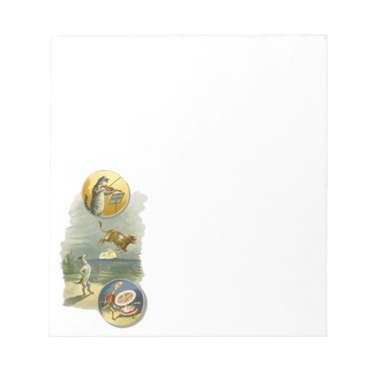 ヴィンテージマザーグース子供部屋ライムヘイディドル ノートパッド (正面)