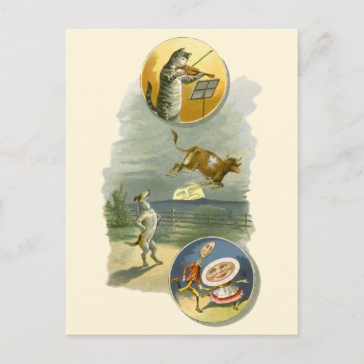 ヴィンテージマザーグース子供部屋ライムヘイディドル ポストカード (正面)