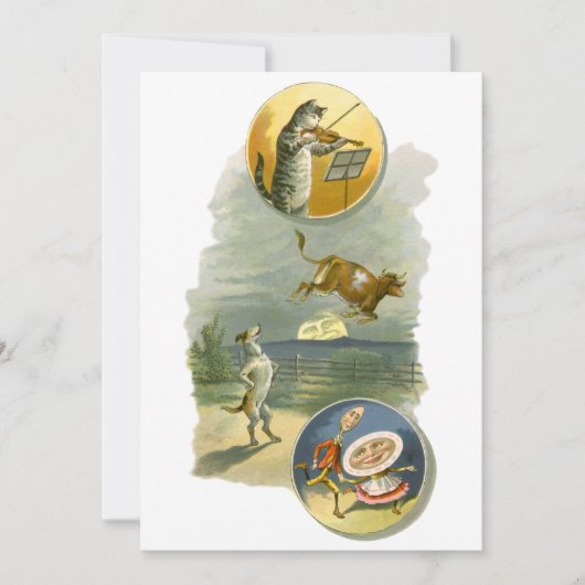 ヴィンテージマザーグース子供部屋ライムヘイディドル 招待状 (正面)