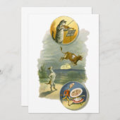 ヴィンテージマザーグース子供部屋ライムヘイディドル 招待状 (正面/裏面)