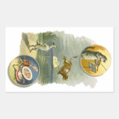 ヴィンテージマザーグース子供部屋ライムヘイディドル 長方形シール (正面)