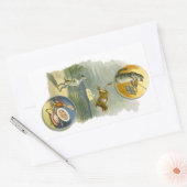 ヴィンテージマザーグース子供部屋ライムヘイディドル 長方形シール (封筒)