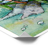 ヴィンテージマザーグース子供部屋ライム子猫子供部屋 ポスター (角)