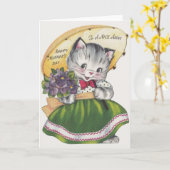 ヴィンテージマザーズデイカードですてきな叔母さんに カード (黄色い花)