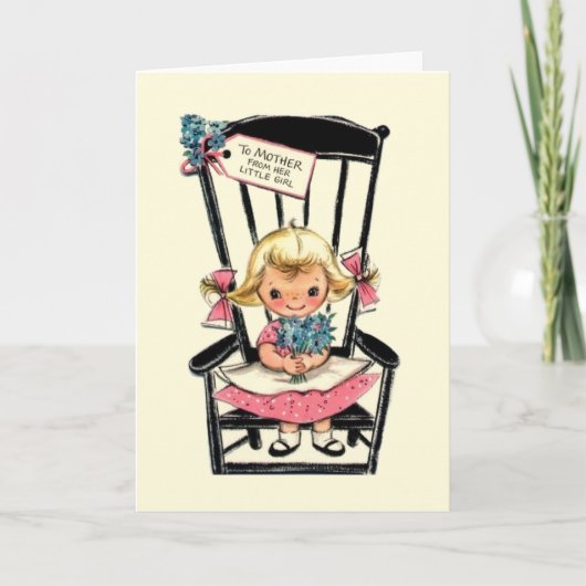 ヴィンテージマザーズデイカード小さな女の子 カード (正面)