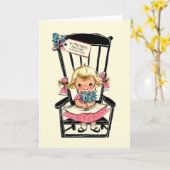 ヴィンテージマザーズデイカード小さな女の子 カード (黄色い花)