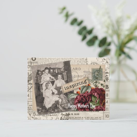 ヴィンテージマザーズデイコラージュ ポストカード (スタンド正面)