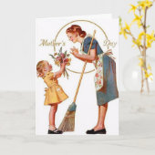 ヴィンテージマザーデイカードかわいいメッセージ カード (黄色い花)