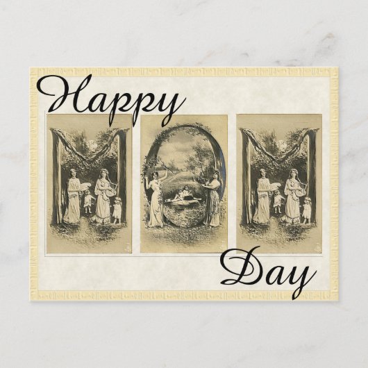 ヴィンテージマザーデイカードアンティークアルファベットカード ポストカード (正面)