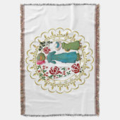 ヴィンテージマザードーターデュオレッドローゼスフローラ金ゴールド スローブランケット (正面縦)