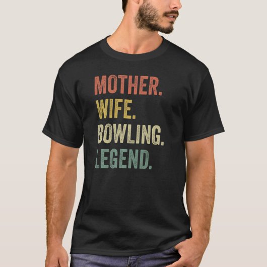 ヴィンテージマザー妻ボーリング凡例、レトロボーリング Tシャツ (正面)