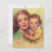 ヴィンテージマザー&ベビーファミリーポートレート招待状 招待状 (正面)